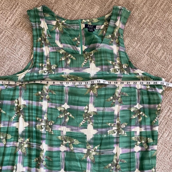 D.P.S. Womens Hawiian Lightweight Split Hem Maxi Dress Green Purple Size 2X - Picture 3 of 8